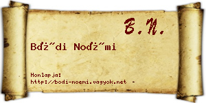 Bódi Noémi névjegykártya